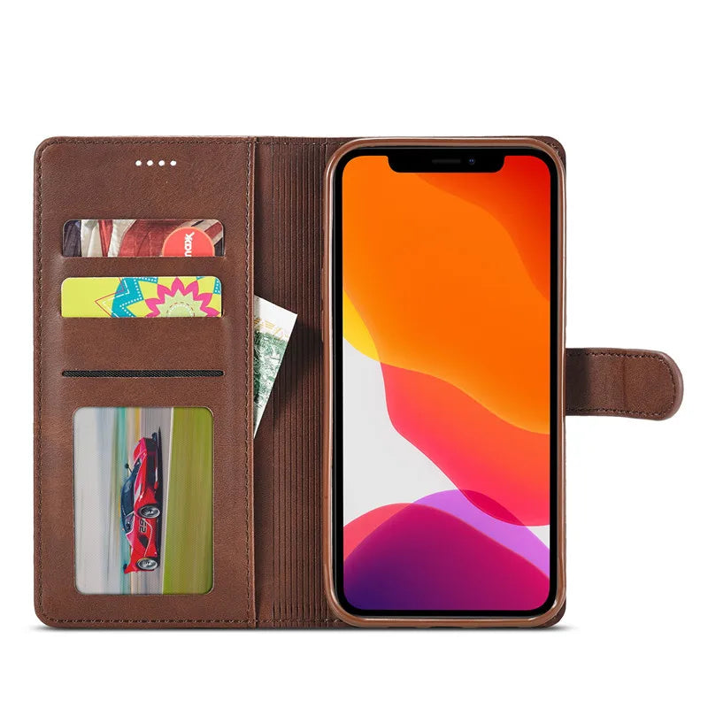 Coque portefeuille en cuir pour iPhone LC.IMEEKE